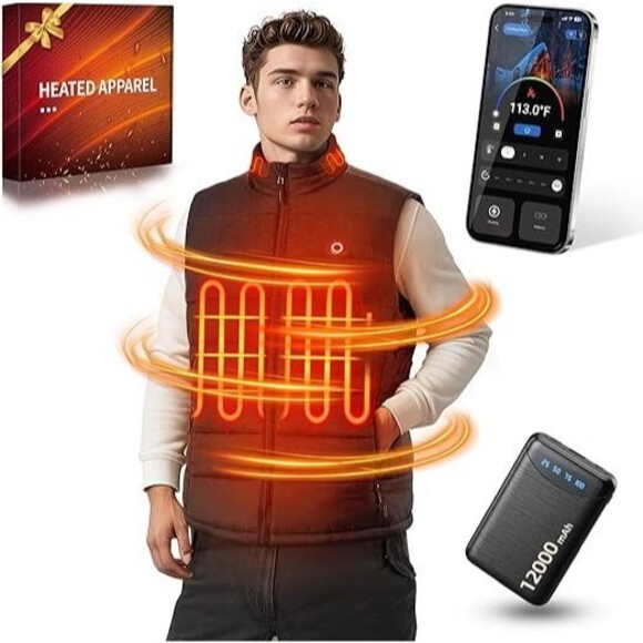 Men's Smart Heated Vest with APP Control, Large (L) size - Picture 1 of 8
